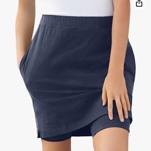 Woman Within Everyday Casual Athleisure Navy Skort 95% Cotton Size 26/28 (2x)